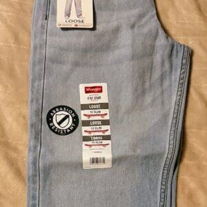 Wrangler Five Star Premium Boy's Loose Fit Abrasion‎ Resistant Jeans Light Wash